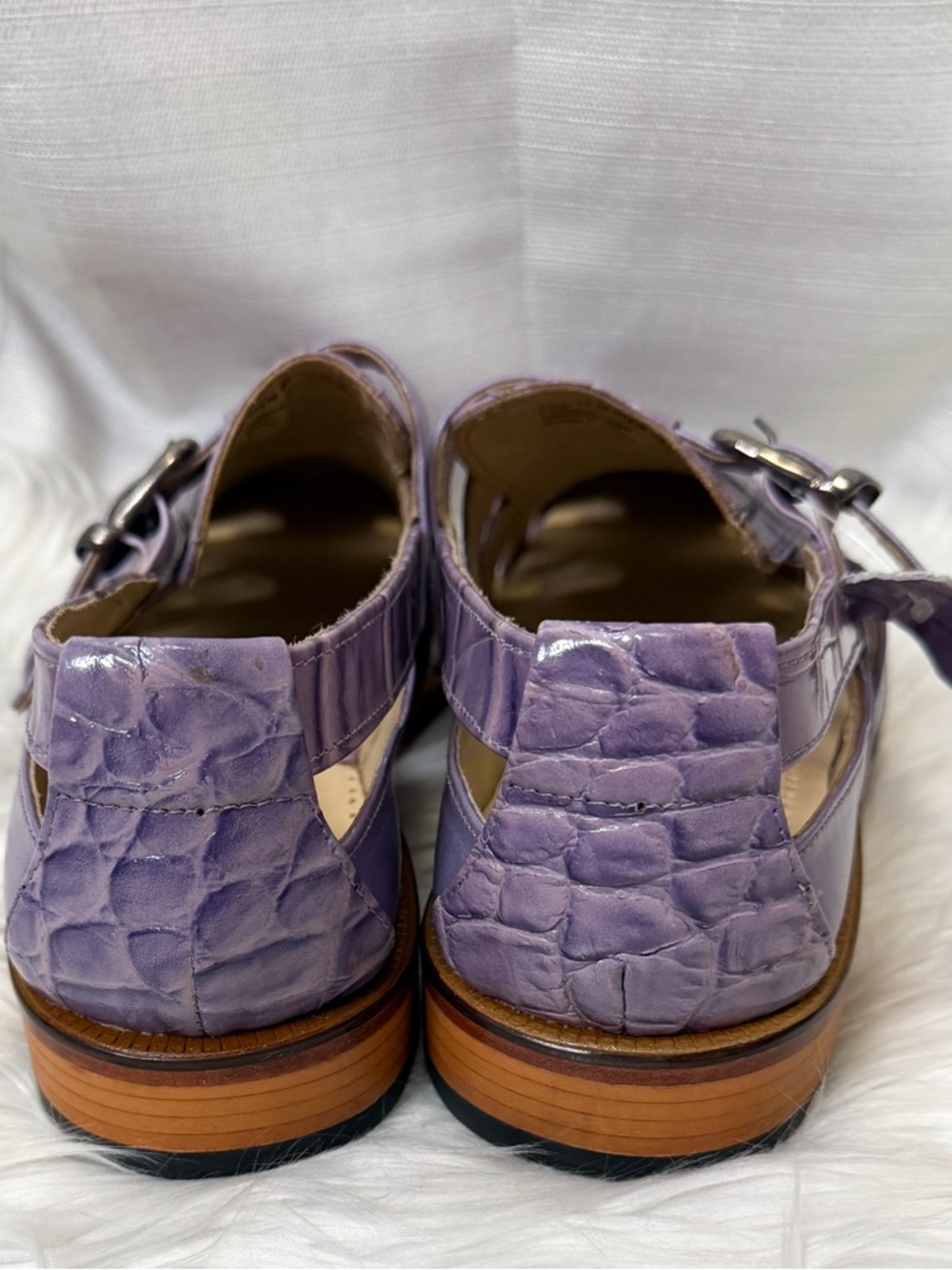 Giorgio Brutini Purple Leather Croc Fisherman Sandals Men’s 10 - Picture 5 of 8